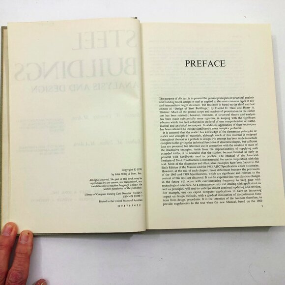 Vintage Steel buildings Analysis and Design Crawley & Dillon 1970 2nd Edition - Picture 7 of 11